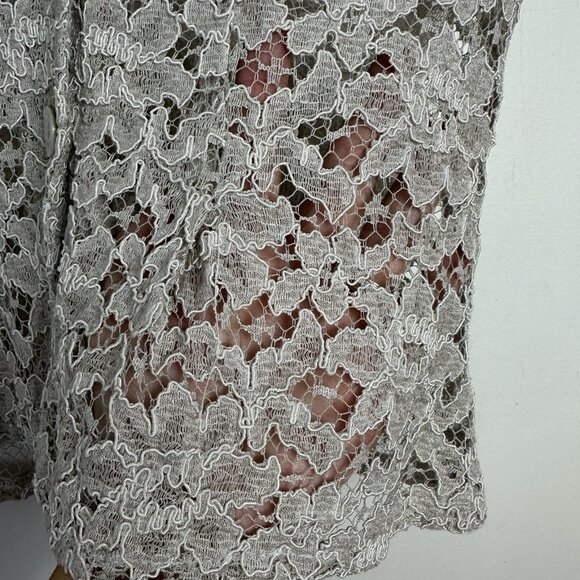 Y2K Lace Button Up Top Womens S Sheer Whimsigoth Fairy Cottage Western Country - Picture 7 of 10